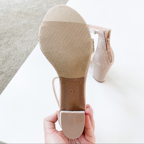 Top Moda Rosegold Glitter Heels Gallery-45 - Picture 7 of 8